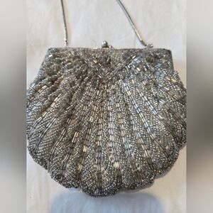 Silver Beaded Clutch